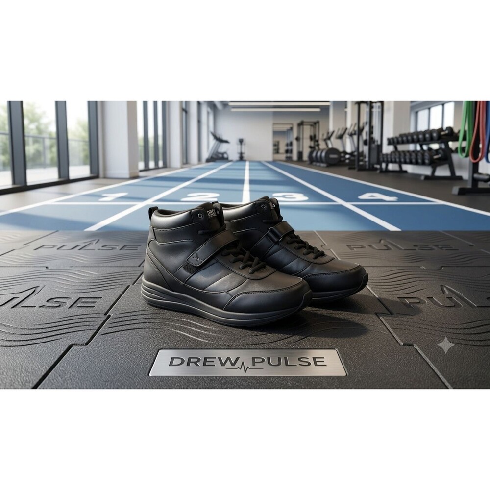 NWB Drew Pulse Men’s 13 Therapeutic Athletic Shoe 40794‑14 Black Comfort Sneaker